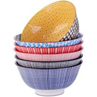 Los mejores  - vancasso Juego de Cuencos de 6 pcs Tazones de Ramen de Estilo Japonés Pintado a mano- Tazón Desayuno- Cereal- Tazón de…